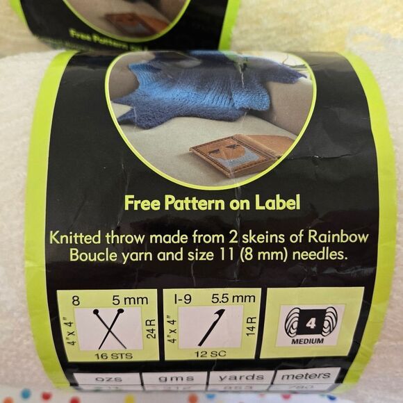 Sensations Rainbow Boucle Yarn in Cream and White - Picture 5 of 8